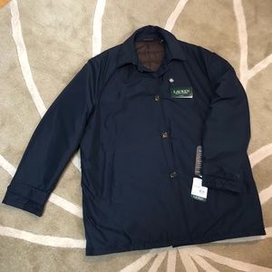 Ralph Lauren Men’s Lerner Raincoat, Navy Size 48R